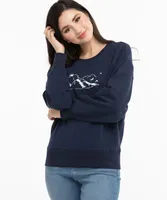 Graphic Scoop Neck Sweatshirt