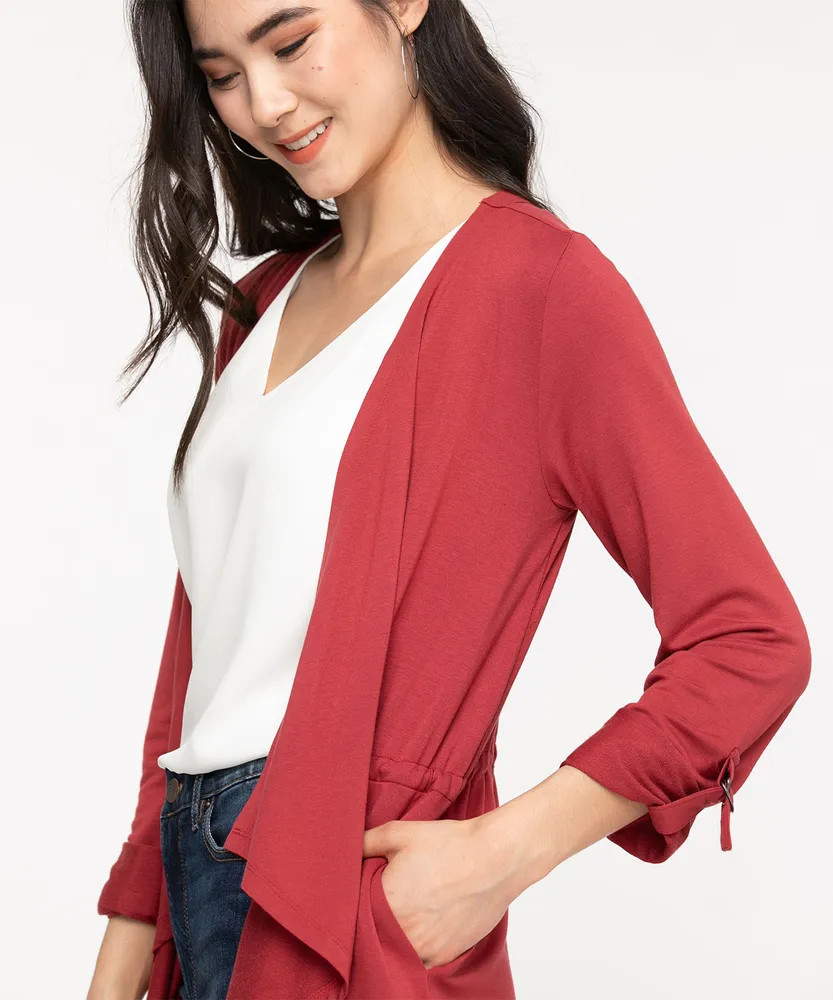 Roll Sleeve Drape Jacket