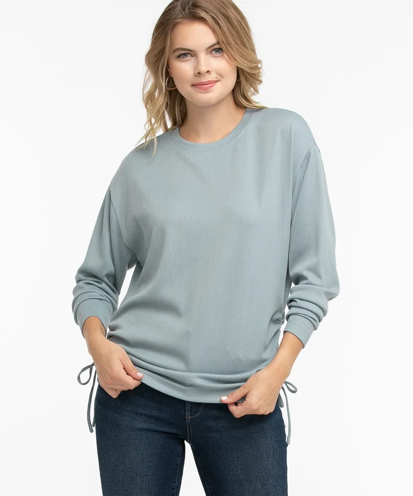 Ruched Side Ribbed Top