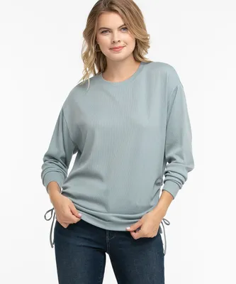 Ruched Side Ribbed Top