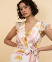 Flutter Sleeve SharkBite Dress