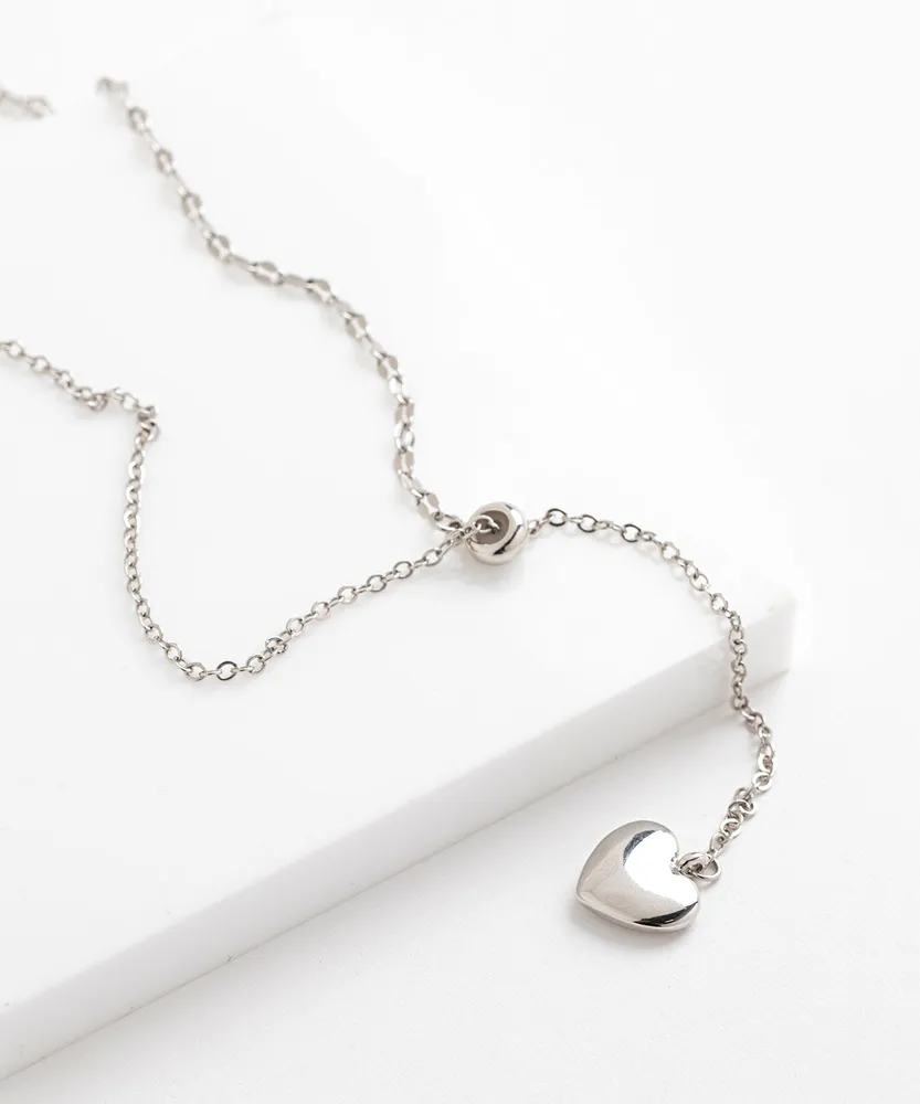 Silver Heart Chain Necklace