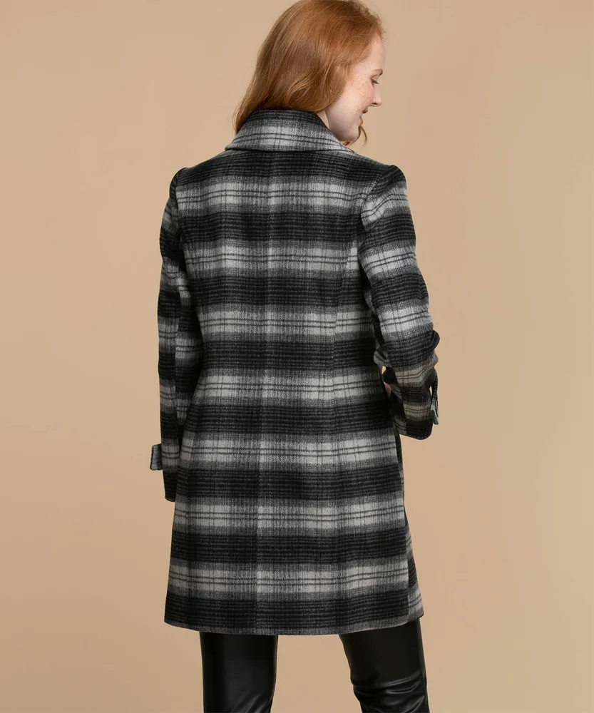 Double Breasted Wool Blend Coat