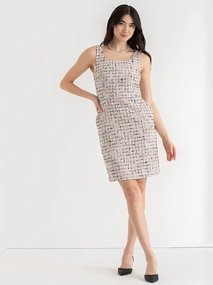 Square Neck Boucle Dress