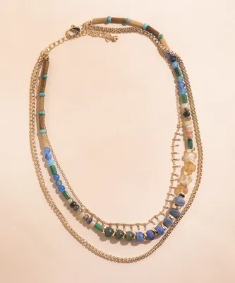 Short Layered Beaded Necklace