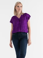 Flutter Sleeve V-Neck Blouse