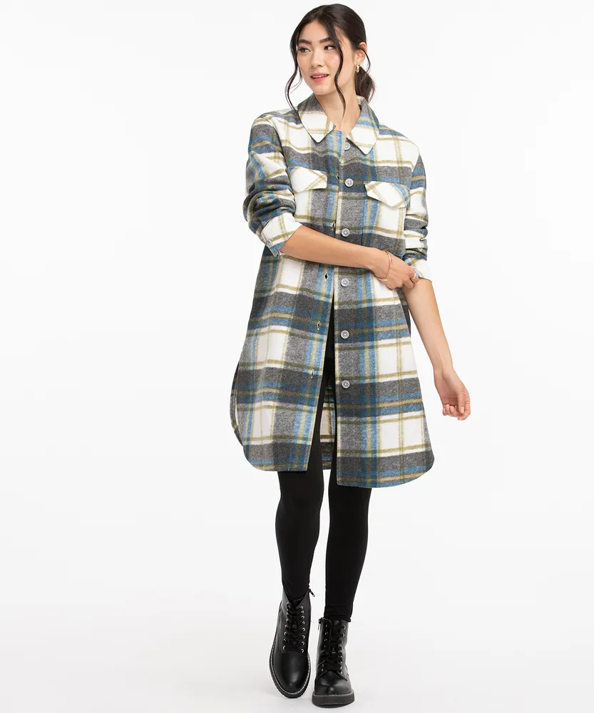 Long Plaid Shacket