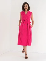 Sleeveless Blazer Dress Ponte Twill