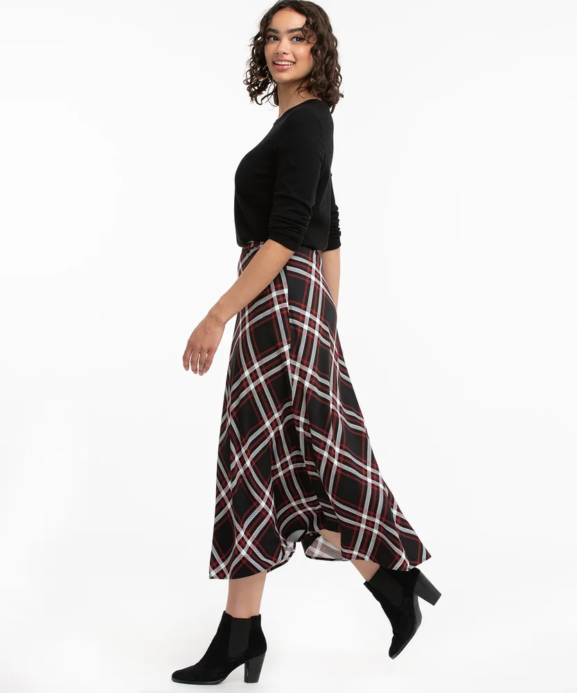 Plaid Midi Skirt