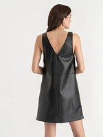 Faux Leather Pinafore Dress