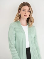 Long Sleeve Ribbed Cardigan