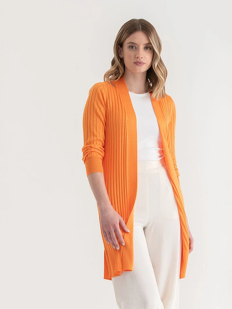 Long Sleeve Ribbed Cardigan