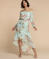 Luxology Hi-Lo On/Off Shoulder Dress