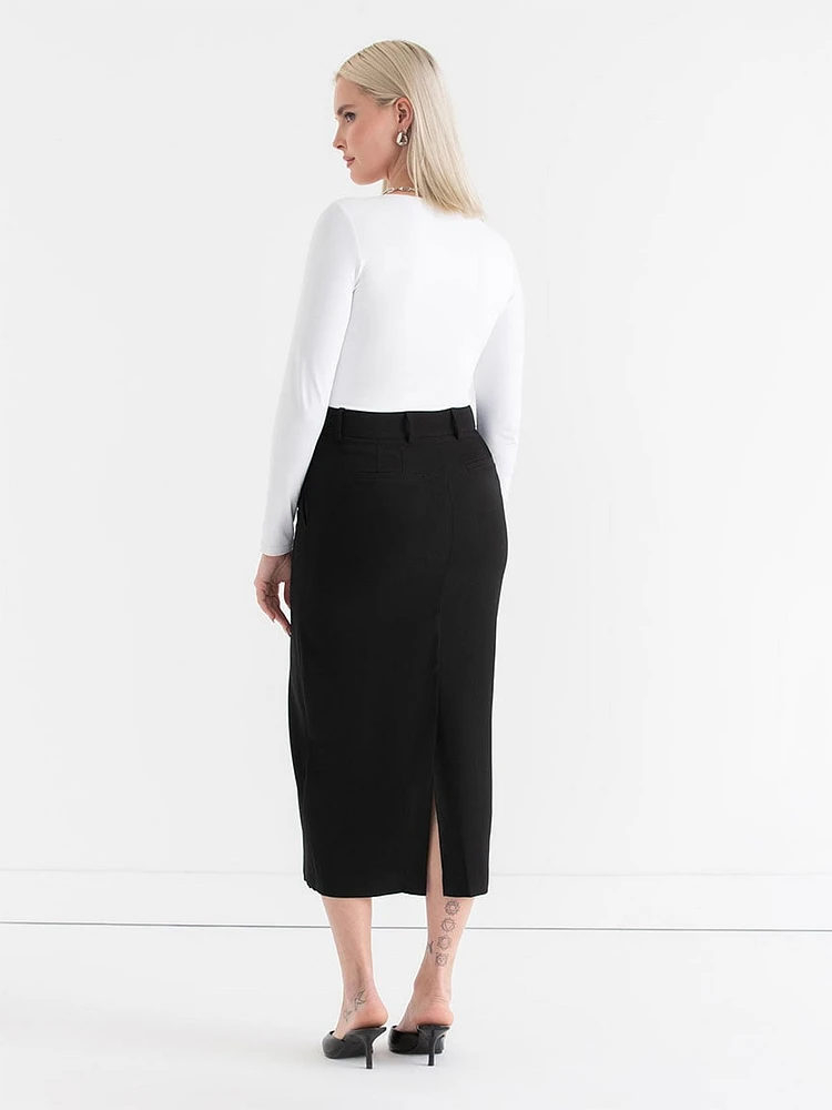 Evan Crepe Midi Skirt