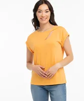 Twist Neck Extended Sleeve Top