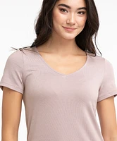 Short Sleeve V-Neck Hacci Tee