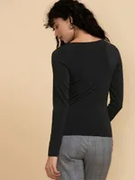 Long Sleeve Scoop Neck Top