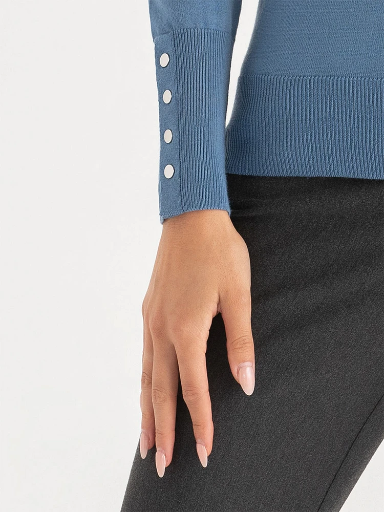 Cashmere-Blend Sweater with Rivet Detail