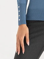 Cashmere-Blend Sweater with Rivet Detail