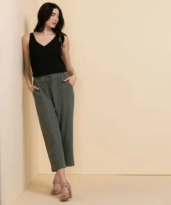 Viscose Linen Crop Pant
