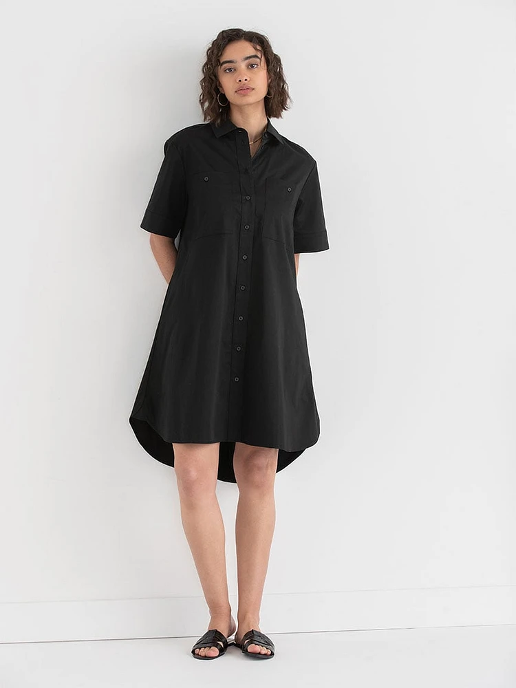 Luxe Poplin Shirt Dress