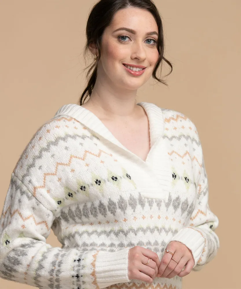 Hooded Fair Isle Sweater