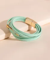 Green Snap Bracelet with Gold Post