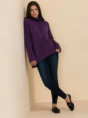 Hi-Lo Relaxed Turtleneck Sweater