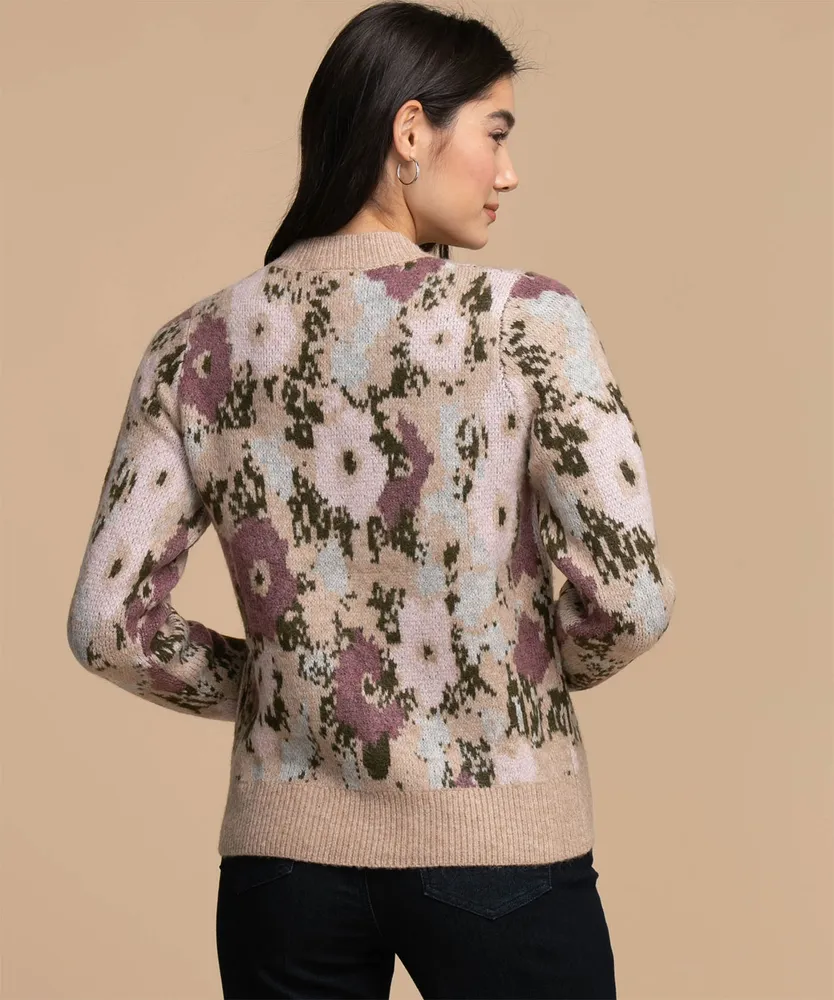 Floral Pattern Pullover Sweater