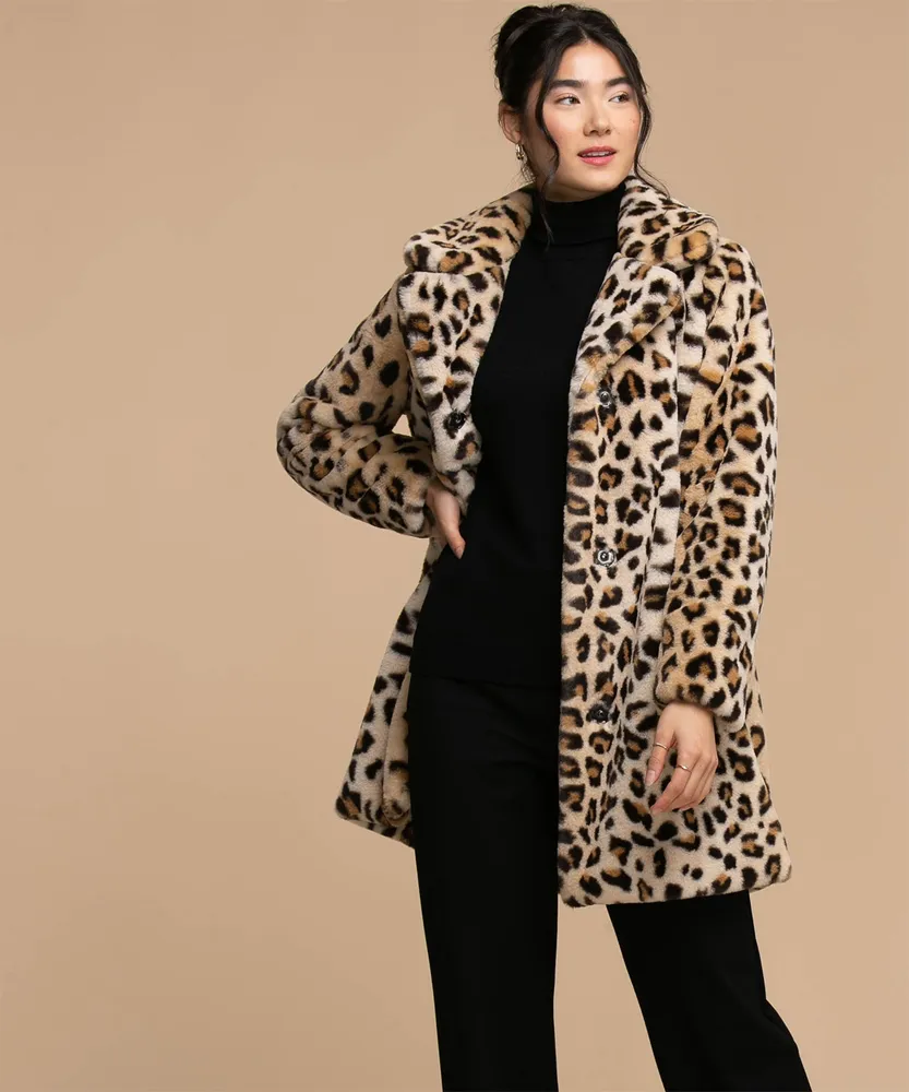 Animal Print Faux Fur Coat