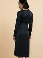 Satin Real Wrap Dress