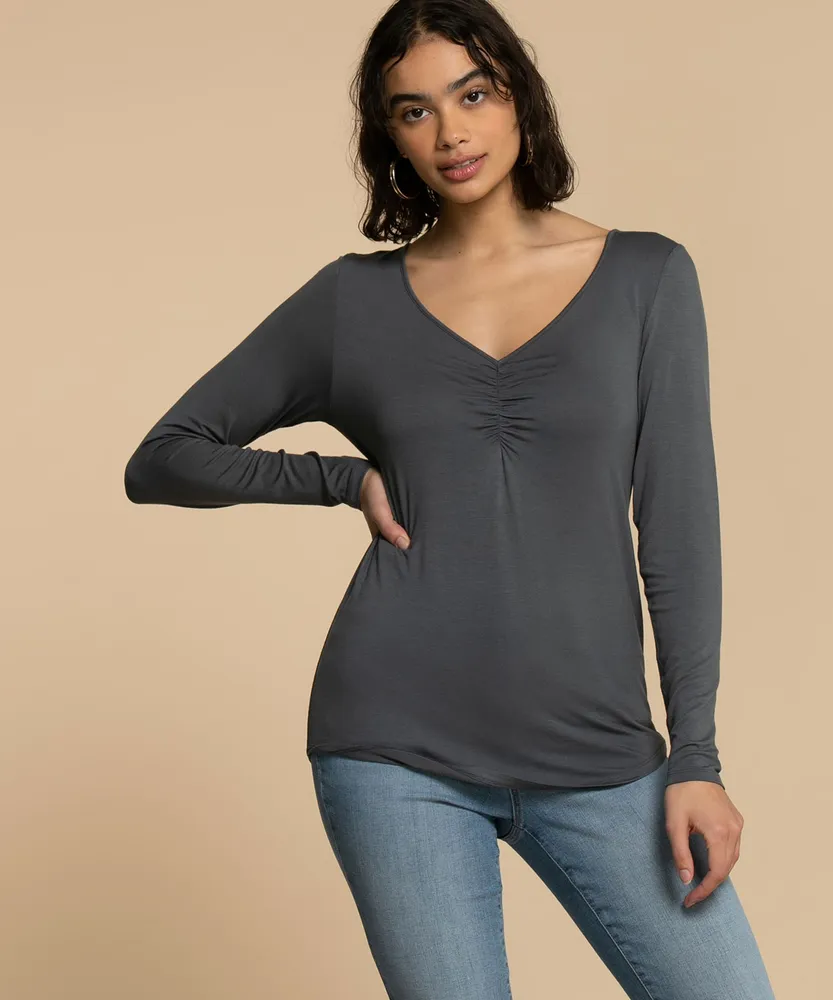 Eco-Friendly Ruched Front Essential Top