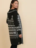 Fair Isle Hooded Cardigan