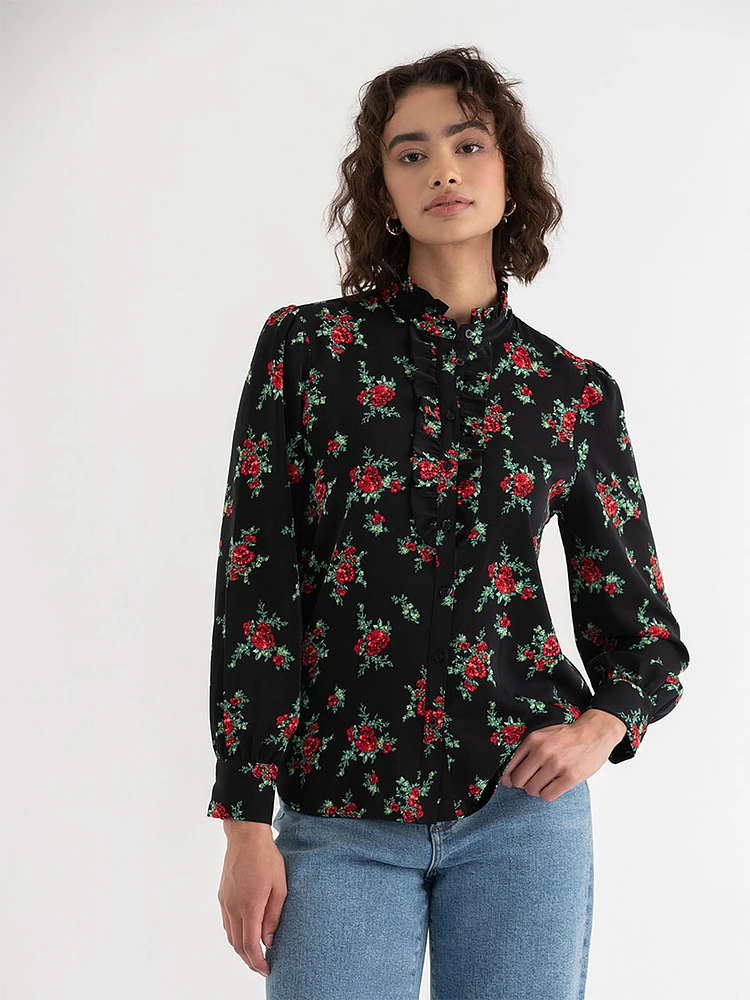 Long Sleeve Ruffle Blouse