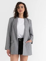 Linen Open Front Blazer