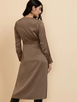 Satin Real Wrap Dress