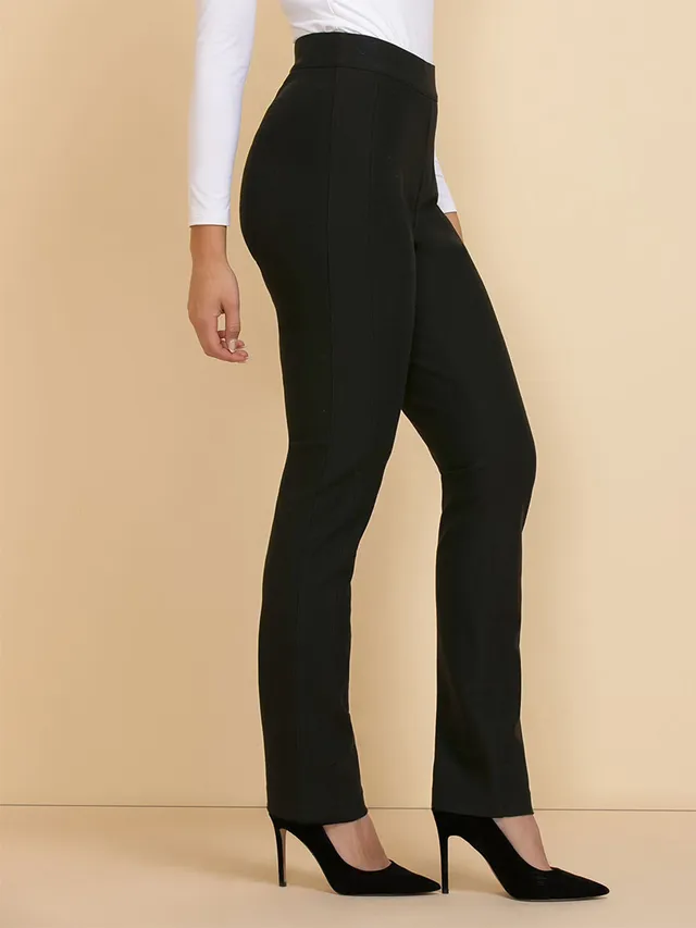 Curvy Mid Rise Seamed Ponte Bootcut Pant