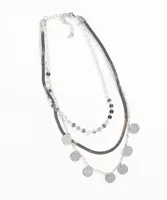 Short Silver 3-Layer Necklace