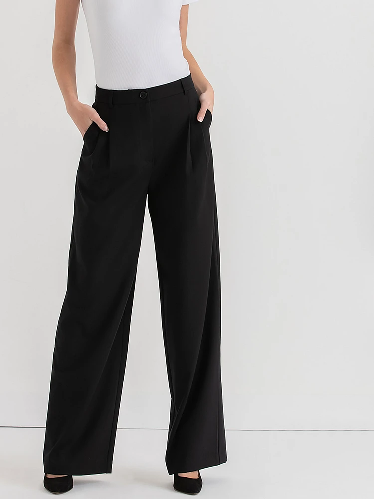 Maxwell Wide Leg Pleated Pant Luxe Tailored