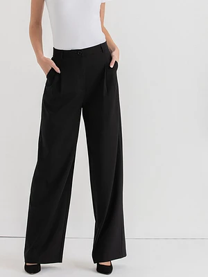Maxwell Wide Leg Pleated Pant Luxe Tailored