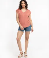 Eco-Friendly V-Neck Hacci Tee