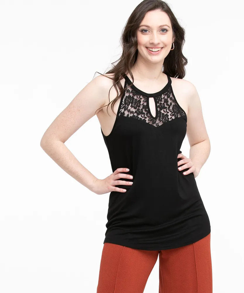 Lace Trim Halter Top