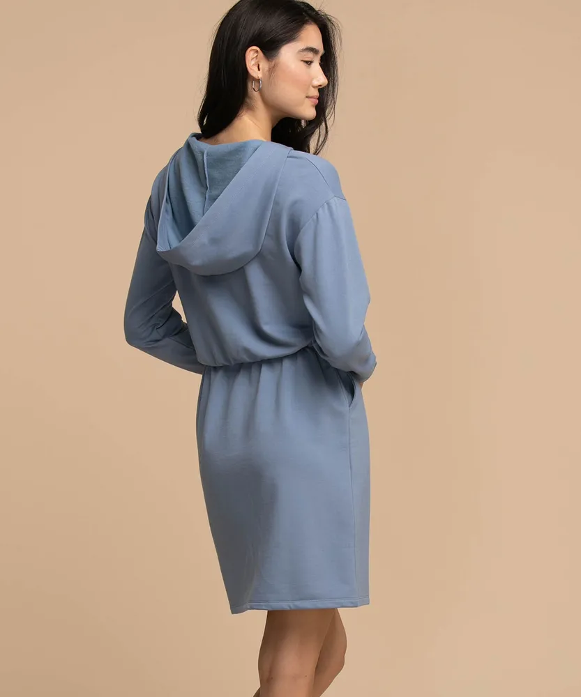 Hooded Lace-Up Lounge Dress