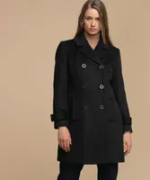 Double Breasted Wool Blend Coat