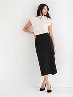 Midi Pencil Skirt Luxe Ponte