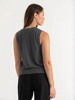 Cashmere Blend Button Front Vest