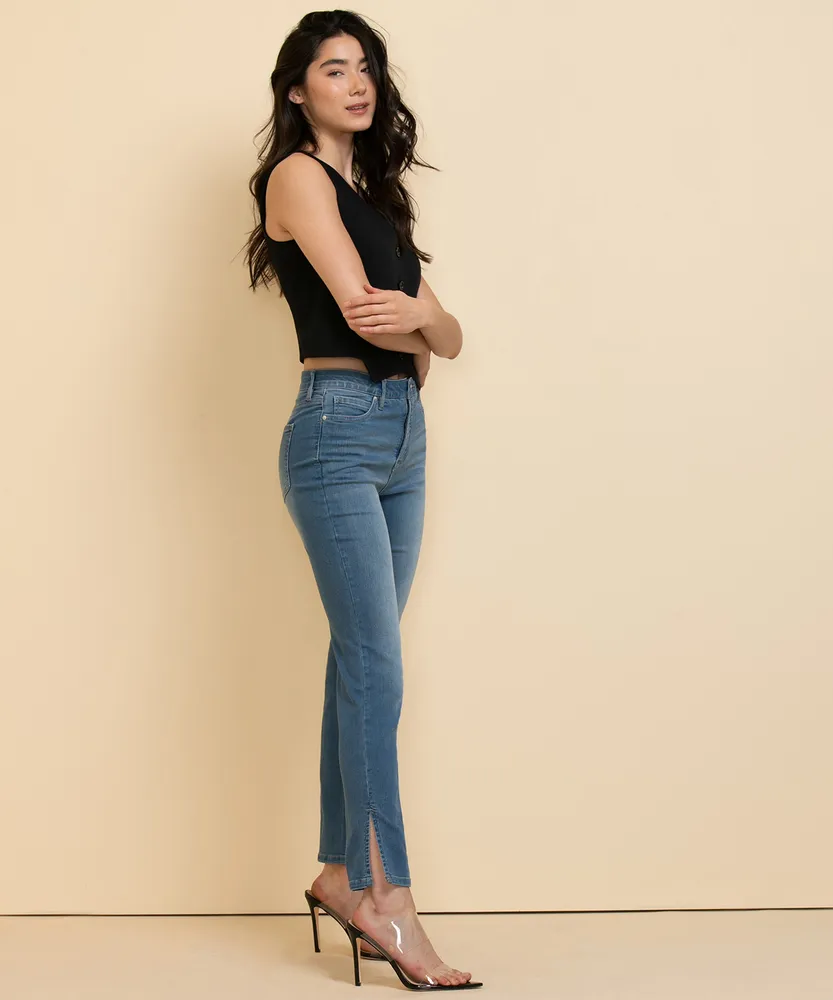 Stevie Straight-Leg Jean with Split Hem