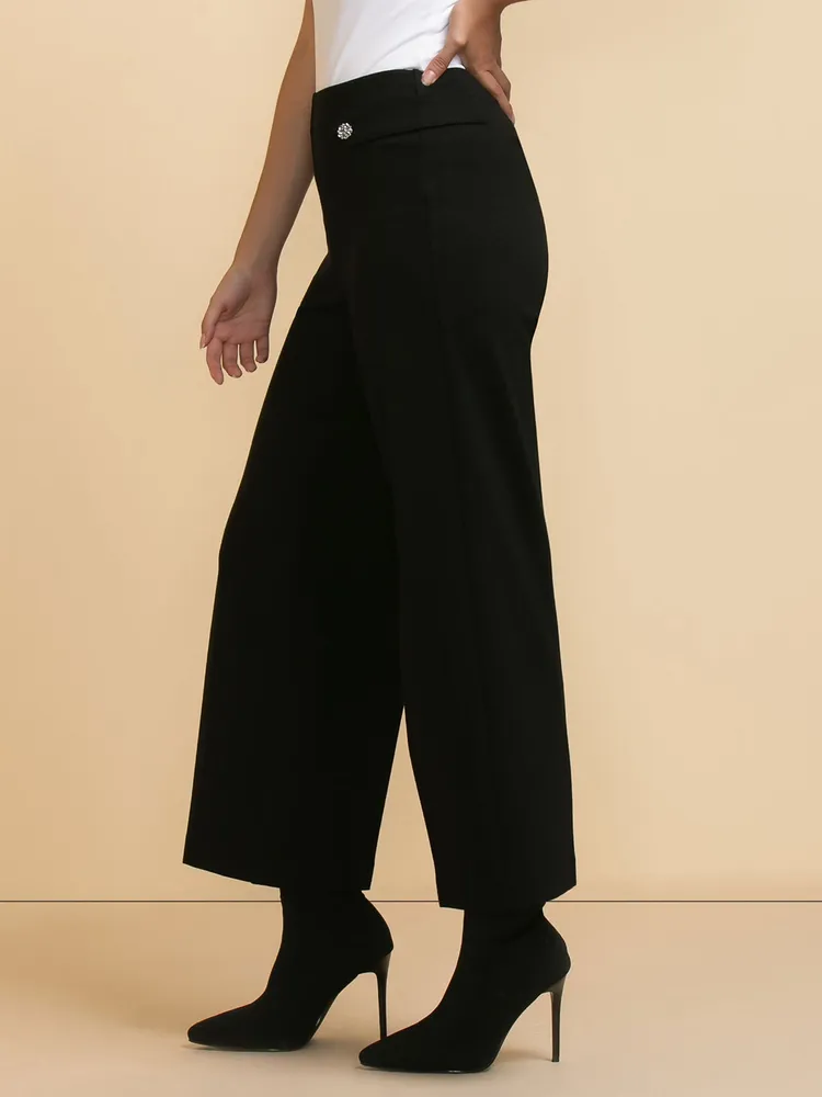 Ponte Pull-On Wide Leg Crop Pant