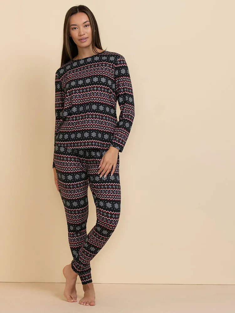 Fair Isle Long Sleeve Pajama Pant Set