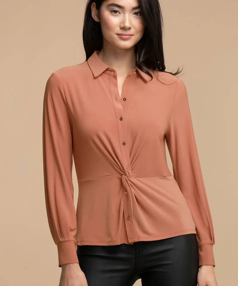 Luxology Twist Front Collared Shirt